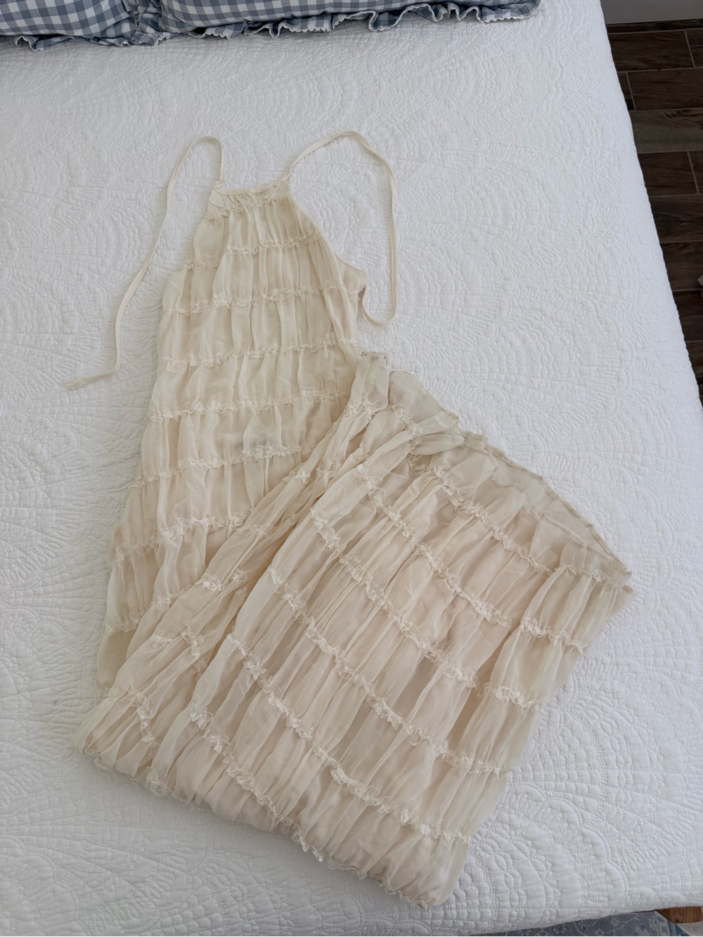 Peppermayo Cream Ruffle Halter Chemise - Picture 1 of 3